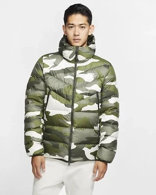 NIKE NSW DOWN-FILL WINDRUNNER PRINTED HOODED PUFFER JACKET CAMO BV4763 222 XL - Image 1 of 4