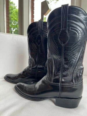 Lucchese Seville/Gavin Men's Cowboy Western Goat Skin Boots L0503, Black  10A - Image 1 of 4