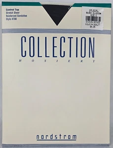 Nordstrom Vtg Pantyhose Style 4700 Black Collection Hosiery Stretch Sheer Size C - Picture 1 of 2