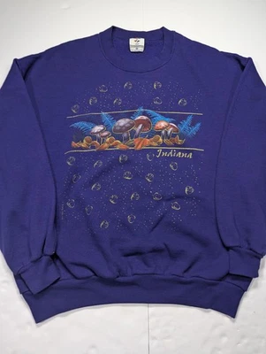 Vintage Jerzees Indiana Mushroom Purple Sweatshirt Size XXL  - Image 1 of 4