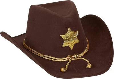 Juvale Novedad Fieltro Vaquero Sheriff Sombrero - Divertido Conjunto de Fiesta Disfraz con...  Foto 1 de 4