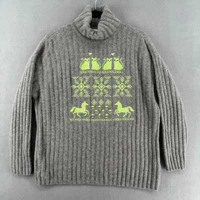 De Colección Casual Esquina con Kitsch Feo Navidad Suéter Bordado Mujer M Gris  Foto 1 de 4