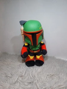 Star Wars Boba Fett Plush Stuff Toy Plastic Head 2021 Mattel Voice Changer - Picture 1 of 6
