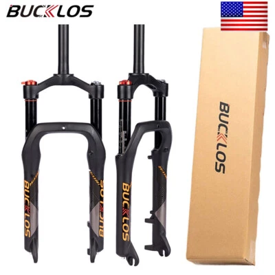 BUCKLOS 20*4.0" Fat ElectricBike MTB Suspension Fork 140mm Air Spring Snow Forks - Image 1 of 4