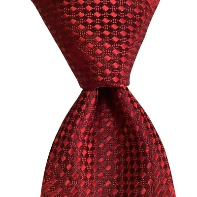 Corbata para hombre PERRY ELLIS PORTAFOLIO 3 1/8" delgada de diseñador geométrica roja nueva con etiquetas $55 Foto 1 de 3