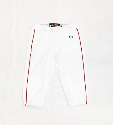 Pantalón Under Armour Icon Knicker Softbol 3/4 Para Mujer L Blanco Rojo Tubería USP522W Foto 1 de 2