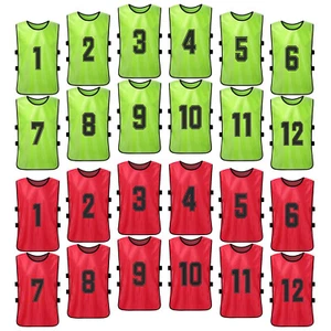 24PCS Football Pinnies Quick Drying Soccer Jerseys Youth Sports Scrimmage M2D7 - Picture 1 of 7