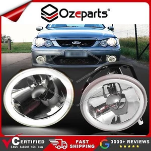 Pair LH+RH Fog Lights Spot Lamps (Halo LED) For Ford Falcon BA BF XR6 XR8 02~08 - Picture 1 of 6