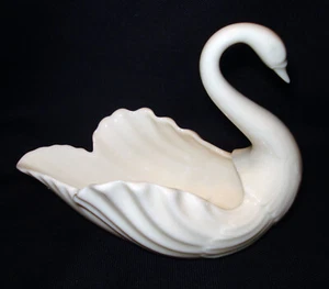 Vintage Lenox USA porcellana avorio cigno alla sposa anello portagioie statuina - Foto 1 di 3