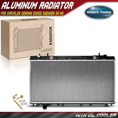 Radiator w/ Trans Oil Cooler for Chrysler Sebring Dodge Avenger 95-99 L4 2.0L - Image 1 of 4