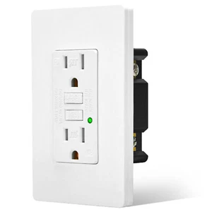 15 Amp GFCI Outlet Ground Fault Receptacle Electrical Supplies Lot LED Indicator - Imagen 1 de 12