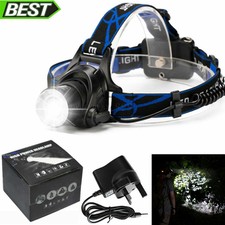 USB Sensor Head Light Torch Headlamp Headlight Lamp Rechargeable 3500Lumens ♢