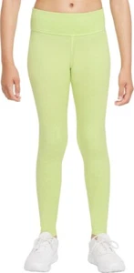 NWT Nike Girls' Dri-FIT One Luxe High-Rise Yellow/Green Leggings Size L - Picture 1 of 3