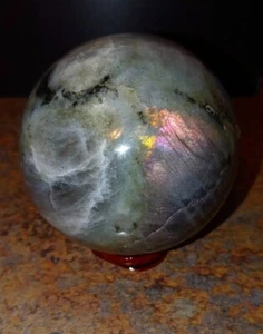 LARGE ๐ Purple Labradorite Sphere 78.2mm - Picture 1 of 12
