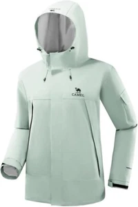 CAMEL Men’s Teflon Waterproof Rain Jacket Windbreaker Lightweight Hood - NIB - Picture 1 of 6