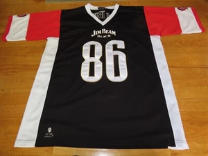 Vintage JIM BEAM Whiskey No. 86 BLACK Stitched (XL) Hockey Jersey - Picture 1 of 7