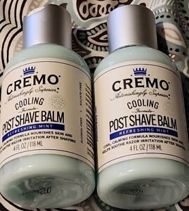 Cremo Cooling Formula Post Shave Balm, Refreshing Mint 4 oz/118mL (Lot of 2) **