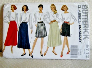 BUTTERICK CLASSICS PATTERN Misses Skirt Size 12-14-16  #5712 UNCUT Vintage 1991 - Picture 1 of 4