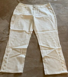COLDWATER CREEK NEW Women's Size 16P White Natural Fit Stretch Ankle Snap Jeans - Picture 1 of 13