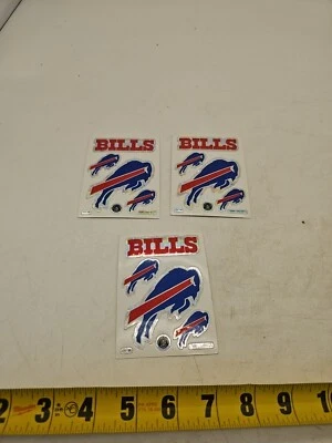 老式 1998 年水牛比尔队 NFL 足球贴纸贴花 3 件全新 — 第 1/4 张图片
