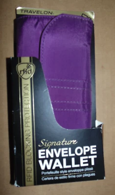 Cartera sobre TRAVELON SIGNATURE bloqueo RFID (púrpura) *NUEVA* Foto 1 de 2