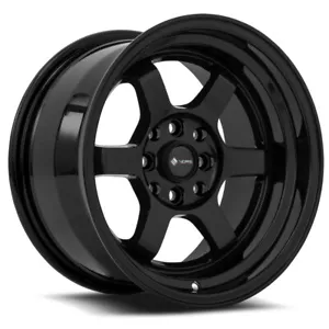 (1) 15x8 Vors TR7 4x100/4x114.3 +0 All Black Wheel - Picture 1 of 3