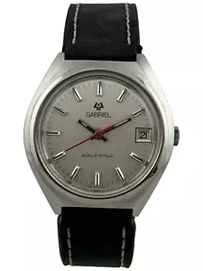 Herrenarmbanduhr Gabriel electronic ETA-ESA 9157 mit Datum, funktioniert - Bild 1 von 6