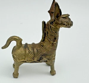 Vintage Ornate Brass Llama Alpaca Miniature Figurine Mid Century 2 1/2" - Picture 1 of 17