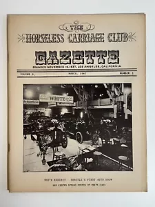 Horseless Carriage Gazette, March 1947 Official Club Publication - Foto 1 di 5
