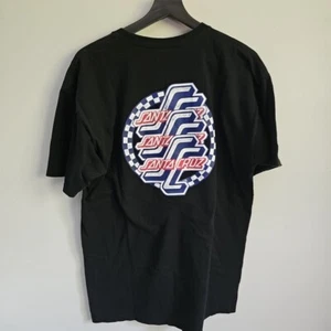 Santa Cruz Black Double Sided Skate/Surf Size Large Short Sleeve Shirt - Picture 1 of 9