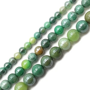 Coated Chrysoprase Smooth Round Beads 6mm 8mm 10mm 15.5" Strand - Picture 1 of 3