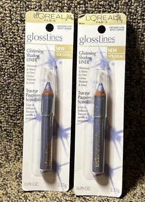 2 L'Oreal Glosslines Glistening Shadow Liner  Pencil Lavender Glow  NOS - Image 1 of 3