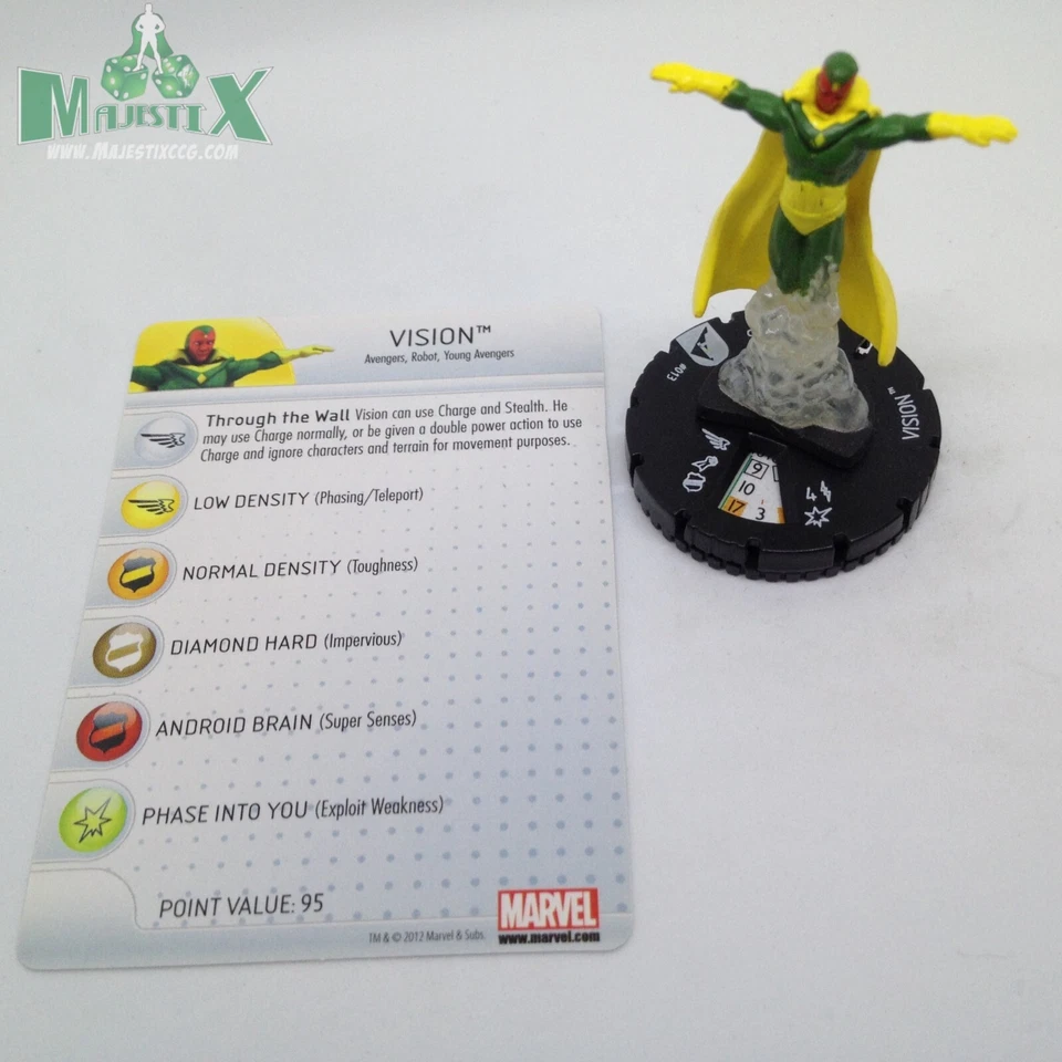 Heroclix Chaos War set Vision #013 Common figure w/card! - Image 1 of 1