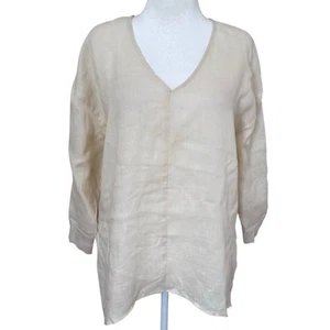 Greek Archaic Kori Ivory Linen Tunic Top Women's Medium M Resort Mediterranean - Picture 1 of 10