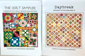 Lote 2 gráficos de folletos de punto de cruz de diseños de Carolyn Manning ~ muestrador y abuela acolchada - Imagen 1 de 2