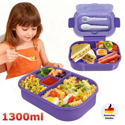 1300Ml Brotdose Kinder Mit Fächern,Bento Box Kinder,Brotdose Erwachsene,Lunchbox - Bild 1 von 4