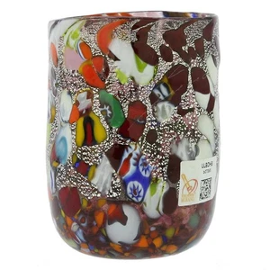 Vidrio para beber GlassOfVenice Murano - lámina plateada Millefiori - Imagen 1 de 6