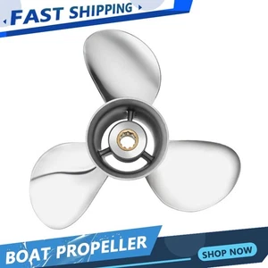 NEW 10 x 11 Stainless Outboard Propeller Fit Mercury Engine 25-30HP 10Tooth RH - Picture 1 of 7