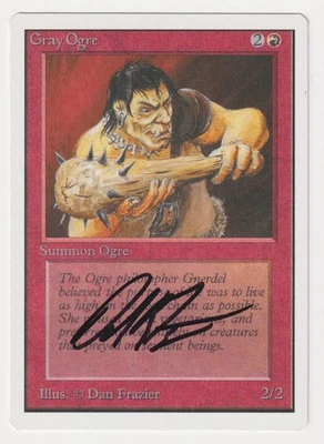 Signed Gray Ogre LP Unlimited Edition Artist Dan Frazier 1993 MTG Magic Vintage! - Image 1 of 2