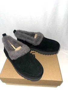 UGG Nita Genuine shearling platform black women's slipper 10 - Picture 1 of 7