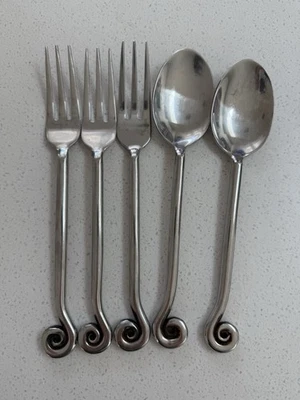 Lote de tenedores y cuchara de violín estilo granero de cerámica  Foto 1 de 4