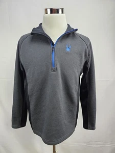 Spyder Core Men's Size L Gray Fleece Long Sleeve 1/4 Zip Ski Pullover Sweater  - Picture 1 of 9