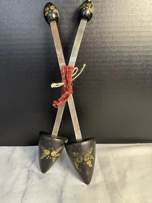 Zapatos para mujer Tole pintados años 50 árboles camillas madera metal 11,5 pulgadas Victoriano Foto 1 de 4