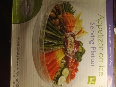 Bandeja para servir aperitivos sobre hielo nueva en caja de plástico ideal para una fiesta Foto 1 de 4