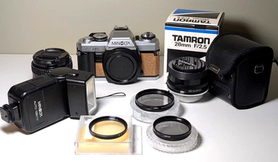 Minolta X500/X570 con Minolta 50 mm, Tamron 28 mm, flash Minolta PX132, filtros Foto 1 de 4