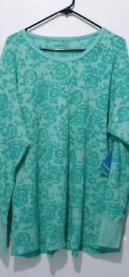 Top para mujer Columbia Omni-Mecha Aqua Floral Térmico Avanzado Exterior Talla 3X Foto 1 de 4