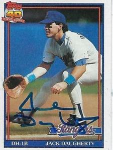 JACK DAUGHERTY SIGNED 1991 TOPPS #622 - TEXAS RANGERS - Bild 1 von 1