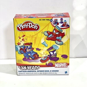 Play-Doh Can-Heads Marvel Captain America Iron Man Venom Hasbro NEW - Picture 1 of 4