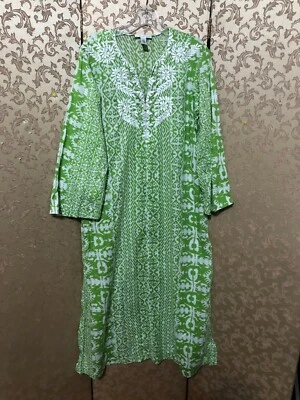 Oscar de la Renta Verde Multicolor Kaftán Mumu Talla Mediana M Foto 1 de 4