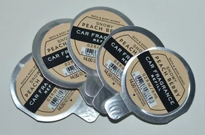 LOT OF 5 BATH & BODY WORKS SNOWY PEACH BERRY SCENTPORTABLE FRAGRANCE CAR REFILL - Picture 1 of 4